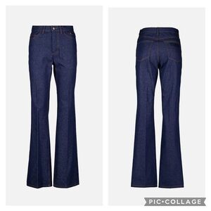 Fendi Wide Dark Wash Women's Size 42/6 Rigid Cotton Trouser Jeans Authentic